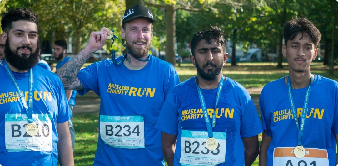 This is a picture of brothers in Islam that participated in a charity run.