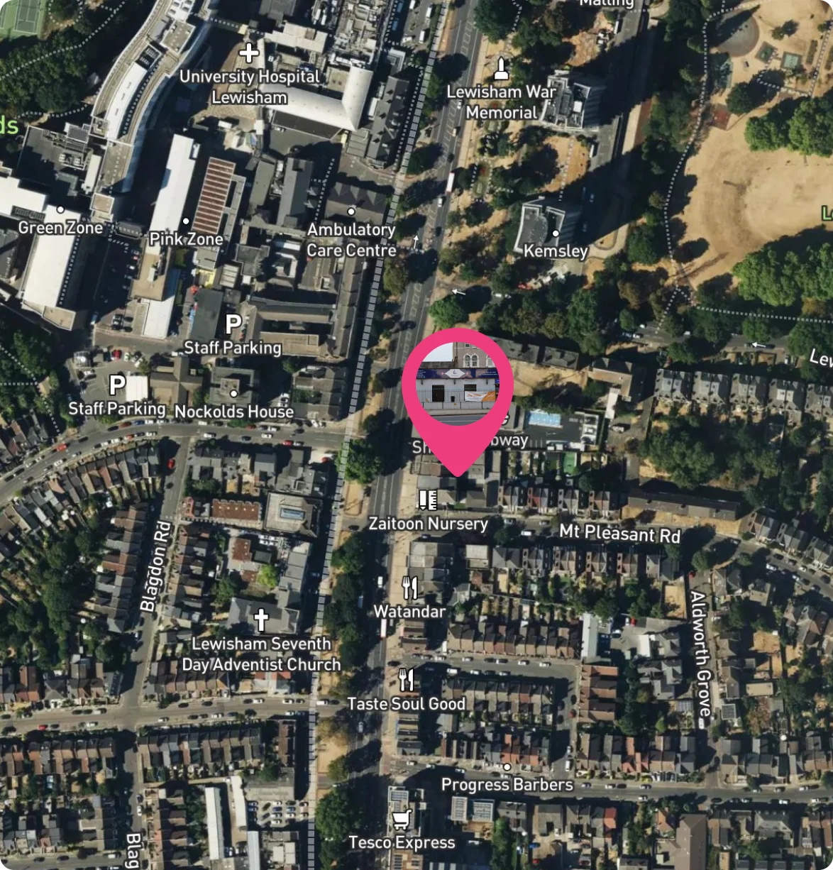 This is a map that shows where Lewisham Islamic Centre is located.